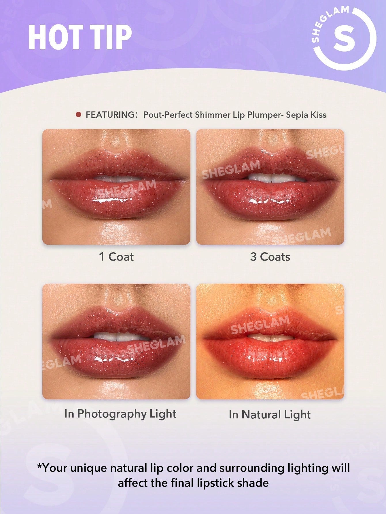 Buy SHEGLAM Pout-Perfect Shimmer Lip Plumper-Sepia Kiss online at Glamivo. 100% Authentic Product Guarantee. Fast & Free Shipping all over the Pakistan. Cash on Delivery Available.