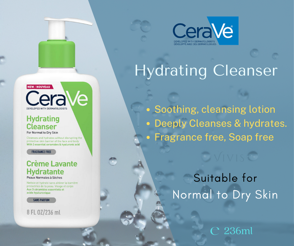 Shop CeraVe Hydrating Cleanser For Normal to Dry Skin - 236 ml online in Pakistan. 100% Authentic produc at Glamivo.pk. Fast shipping with cash on delivery