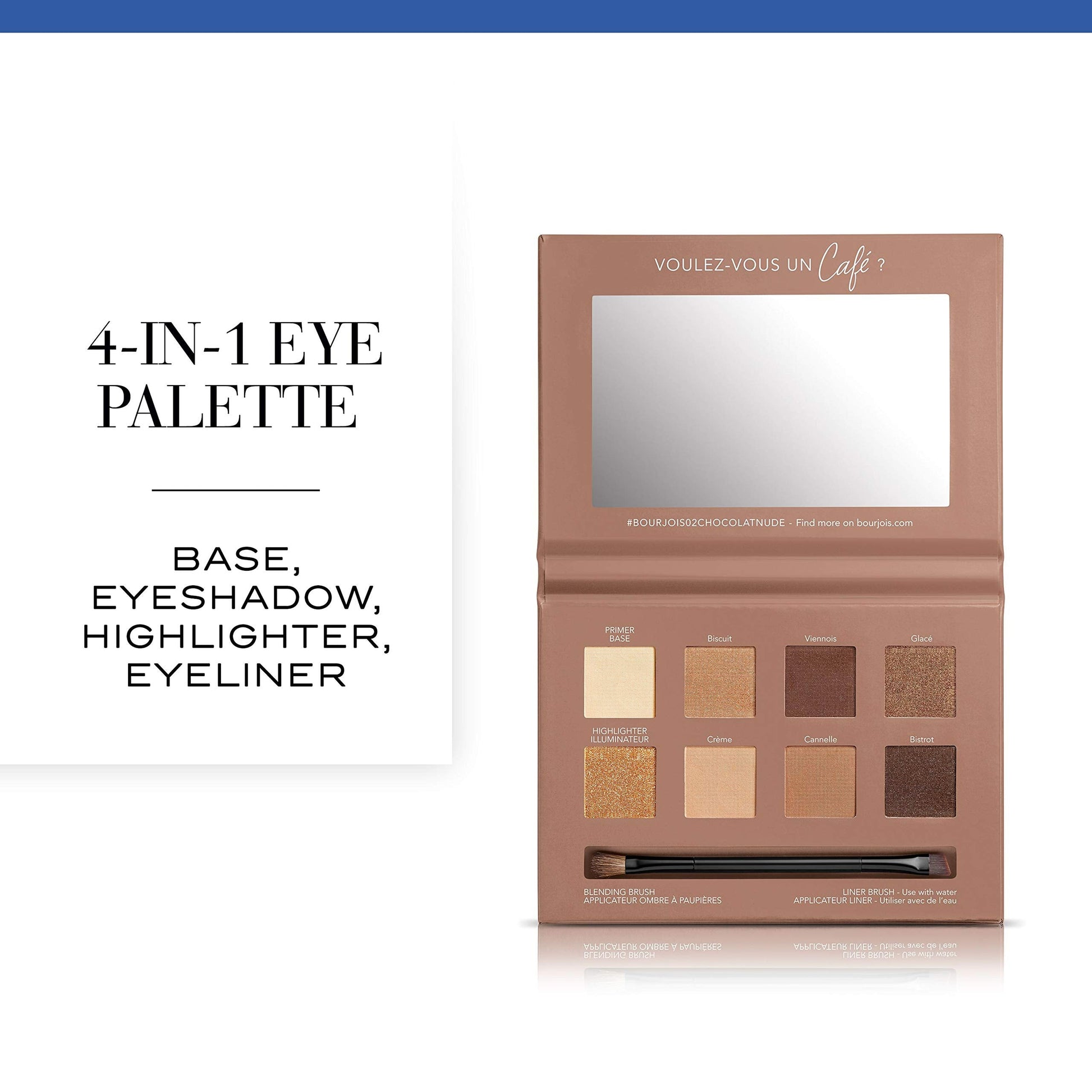 Buy Bourjois Rue Du Cafe Eyeshadow Palette - 02 Chocolat Nude Edition online in Pakistan. 100% Authentic produc at Glamivo.pk. Fast shipping with cash on delivery