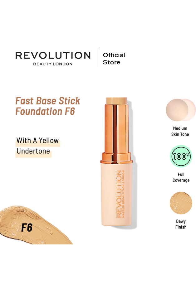 Buy Makeup Revolution Fast Base Stick Foundation F6 online at Glamivo. 100% Authentic Product Guarantee. Fast & Free Shipping all over the Pakistan. Cash on Delivery Available.