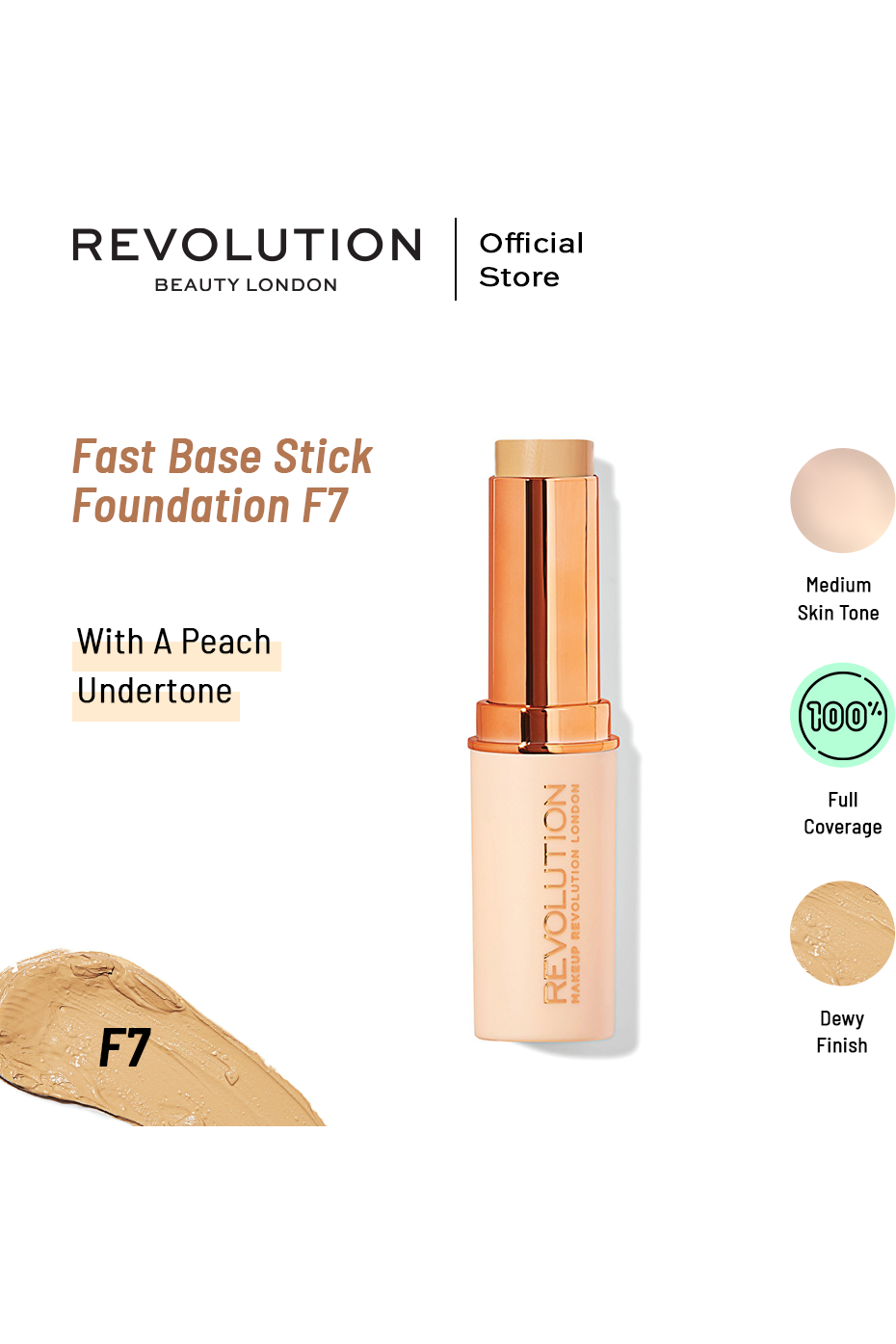 Buy Makeup Revolution Fast Base Stick Foundation F7 online at Glamivo. 100% Authentic Product Guarantee. Fast & Free Shipping all over the Pakistan. Cash on Delivery Available.