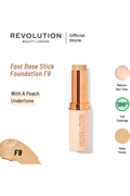 Buy Makeup Revolution Fast Base Stick Foundation F9 online at Glamivo. 100% Authentic Product Guarantee. Fast & Free Shipping all over the Pakistan. Cash on Delivery Available.