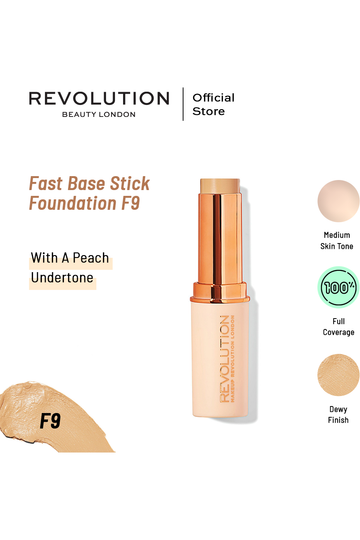 Buy Makeup Revolution Fast Base Stick Foundation F9 online at Glamivo. 100% Authentic Product Guarantee. Fast & Free Shipping all over the Pakistan. Cash on Delivery Available.