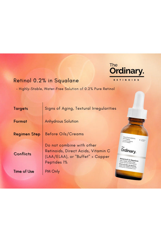 Shop The Ordinary Retinol 0.2% in Squalane 30 - Ml online in Pakistan. 100% Authentic produc at Glamivo.pk. Fast shipping with cash on delivery