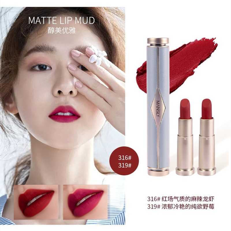 Buy Pigmented Velvet Lipstick Double Tube Matte Waterproof Long Lasting - MamslyBlue online in Pakistan. 100% Authentic produc at Glamivo.pk. Fast shipping with cash on delivery