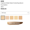 Buy Dior Capture Totale Triple Correcting Serum Foundation - 010 Ivory online in Pakistan. 100% Authentic produc at Glamivo.pk. Fast shipping with cash on delivery